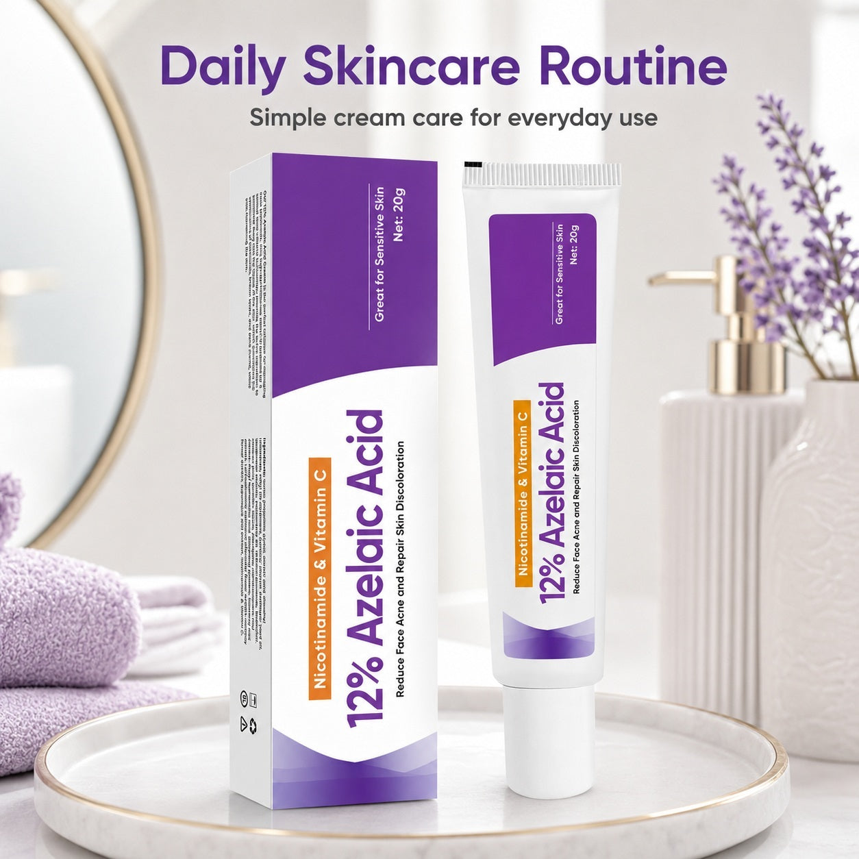 15% Azelaic Acid Cream with Nicotinamide & Vitamin C for Blemish Marks, 20g