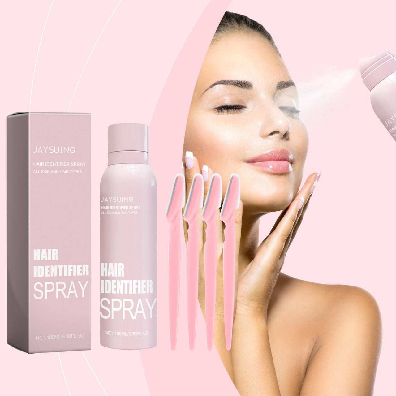 Hair Identifier Spray for Face & Body, Lightweight Dermaplaning Prep Mist, 100 ml