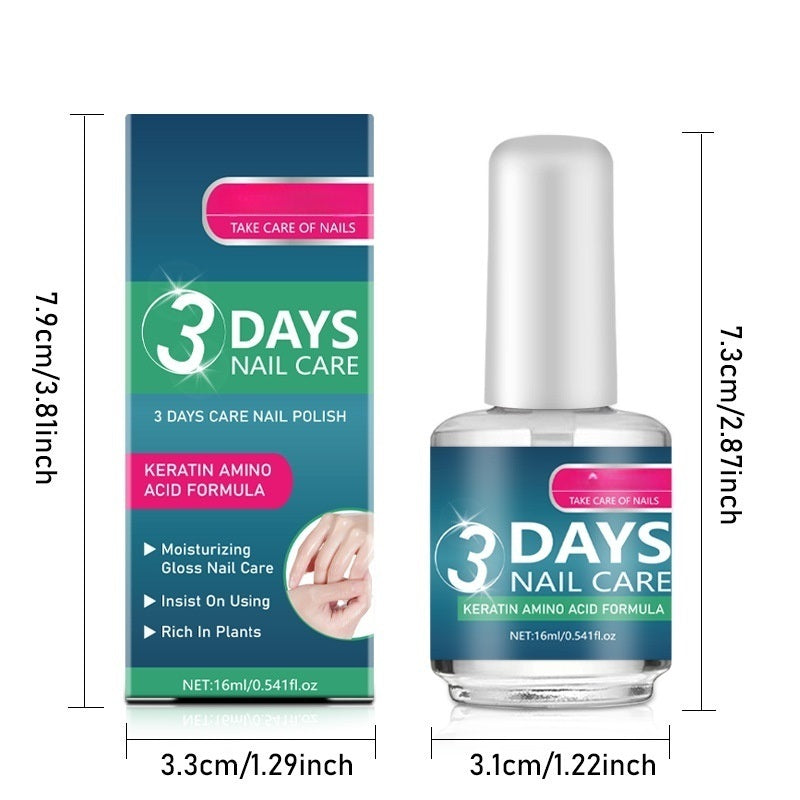 Keratin Nail Strengthener for Weak, Thin & Brittle Nails, Clear Quick-Dry Treatment, 16ml