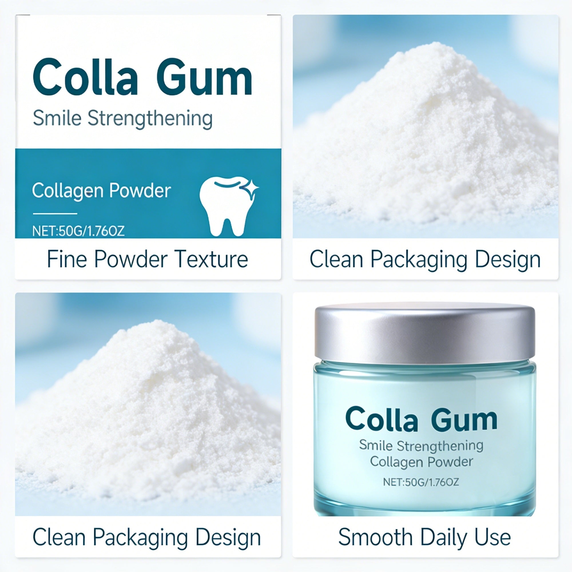 Colla Gum Collagen Tooth Powder for Daily Smile Care and Fresh Breath