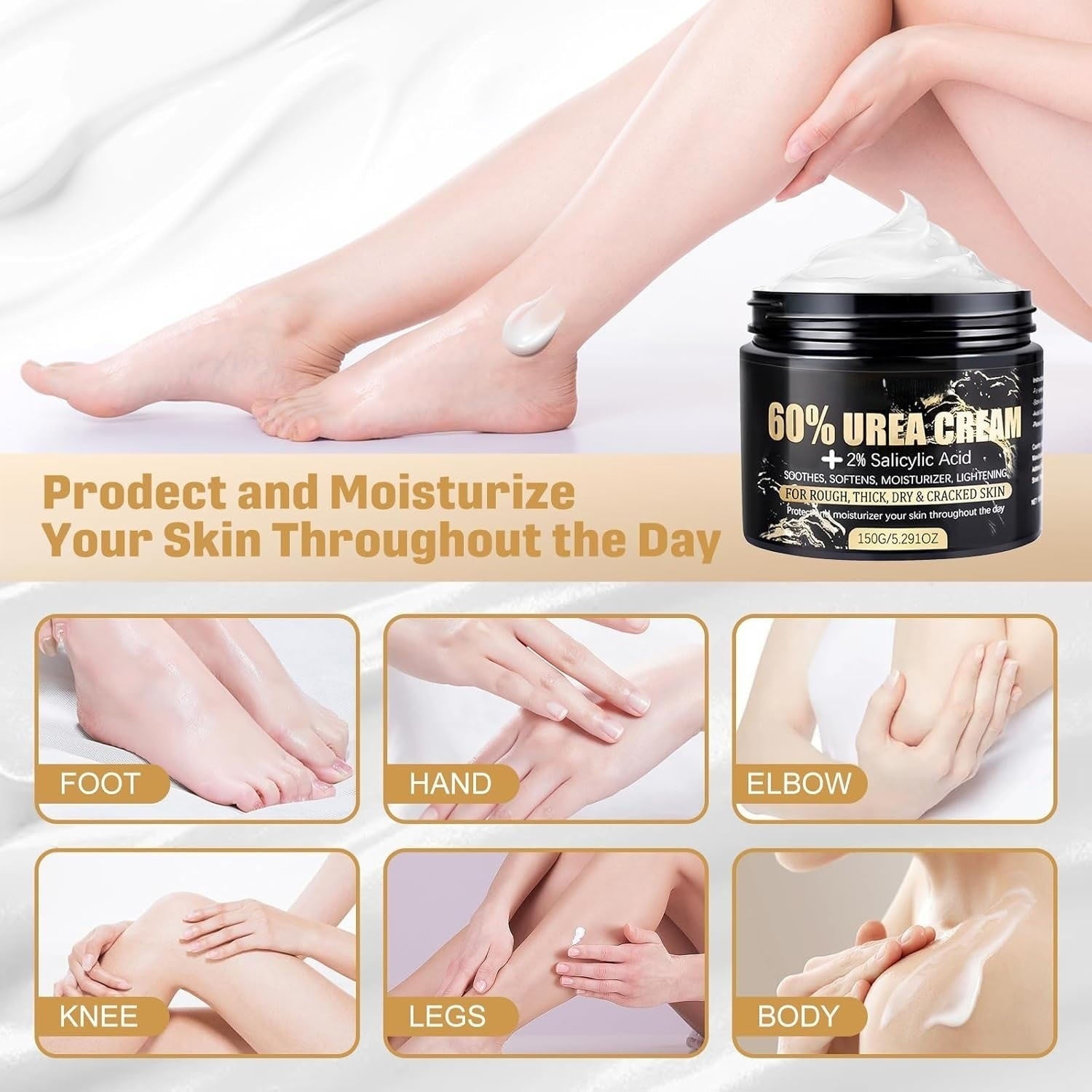 Urea 60% + Salicylic Acid 2% Cream for Dry, Rough Feet & Hands