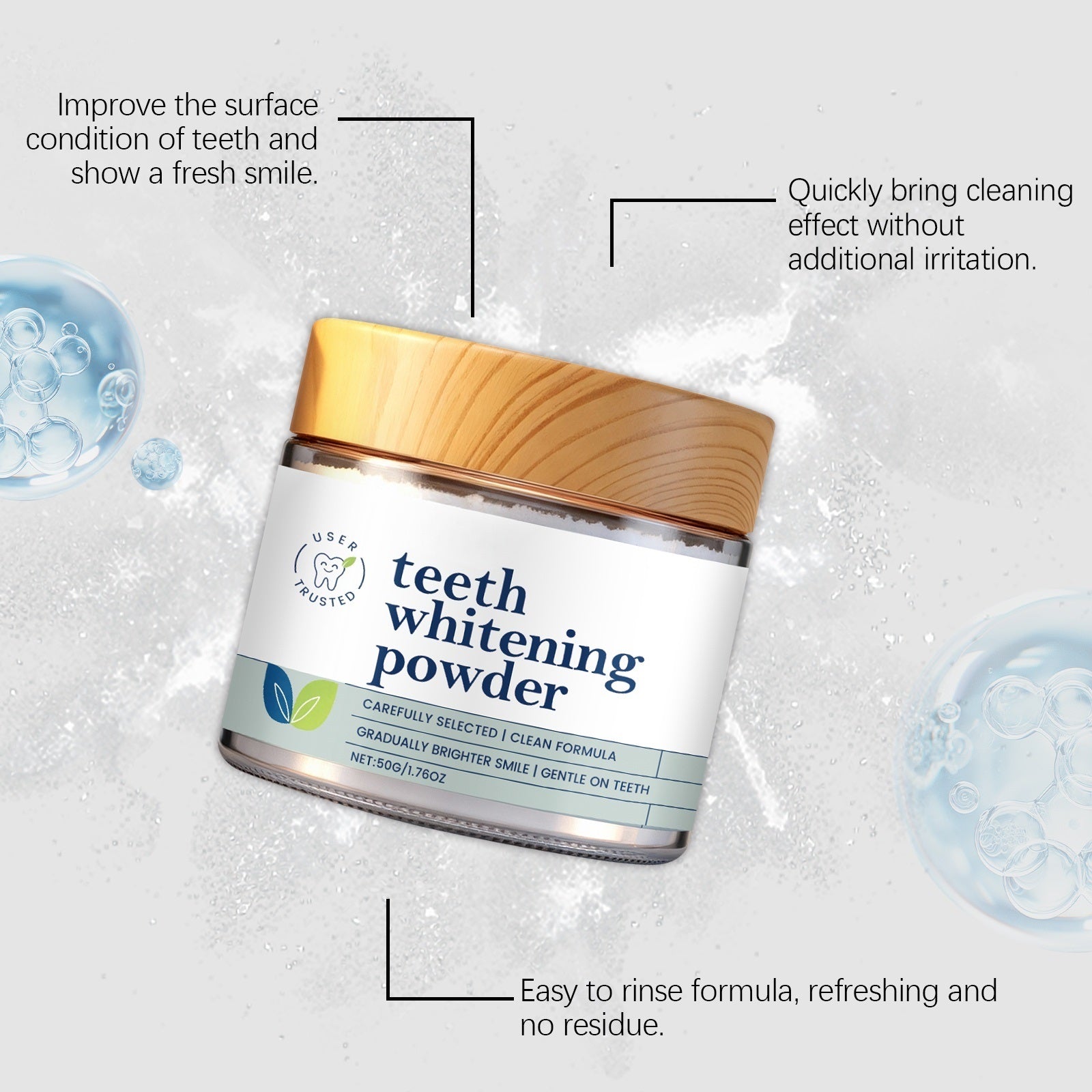 Hydroxyapatite Mint Tooth Powder for Daily Oral Care, 50g