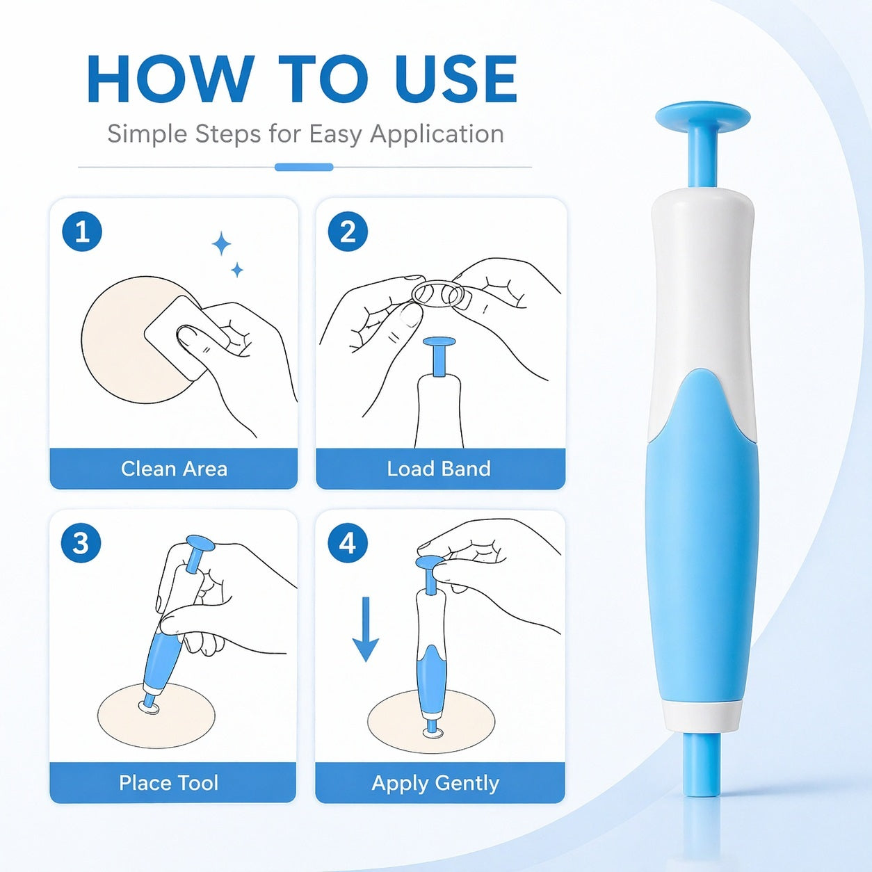 Skin Tag Removal Band Kit with One-Hand Applicator, Bands, Tips & Wipes