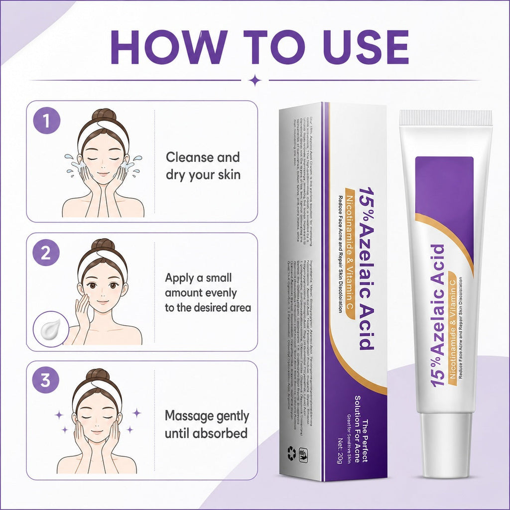 15% Azelaic Acid Cream with Nicotinamide & Vitamin C for Blemish Marks, 20g