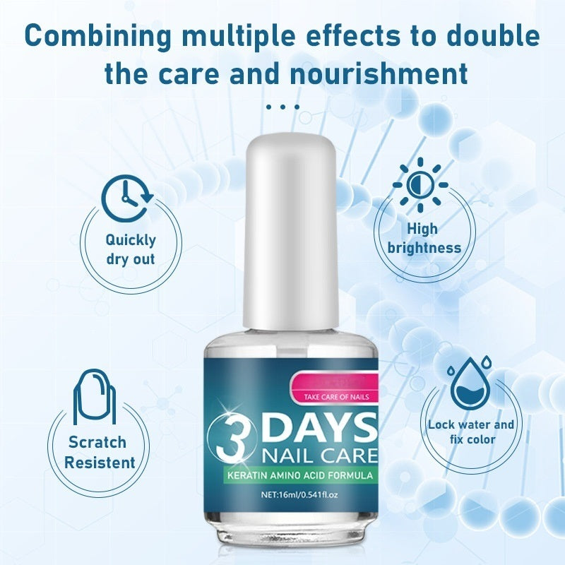 Keratin Nail Strengthener for Weak, Thin & Brittle Nails, Clear Quick-Dry Treatment, 16ml