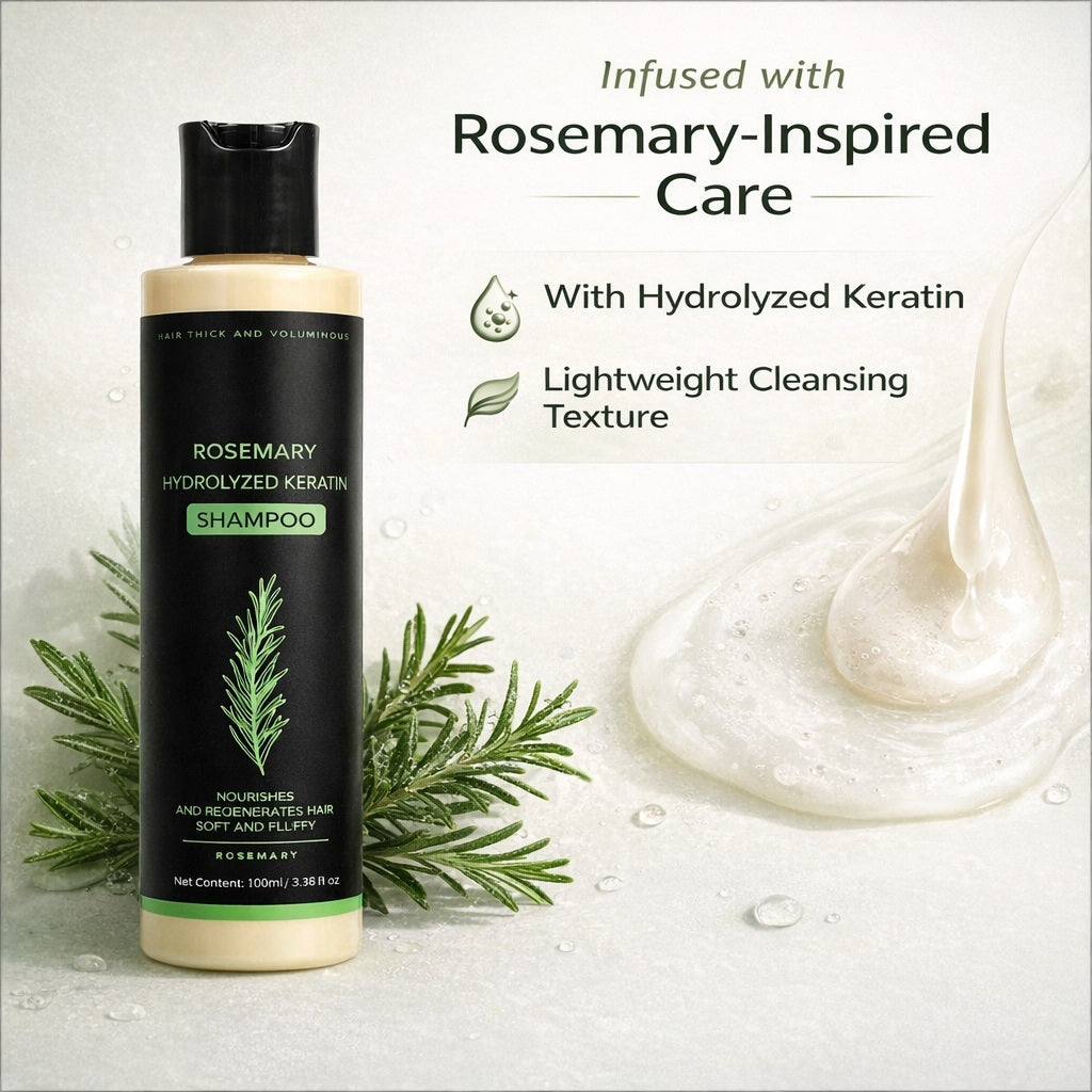Rosemary Keratin Shampoo 100ml for Soft, Full-Looking Hair