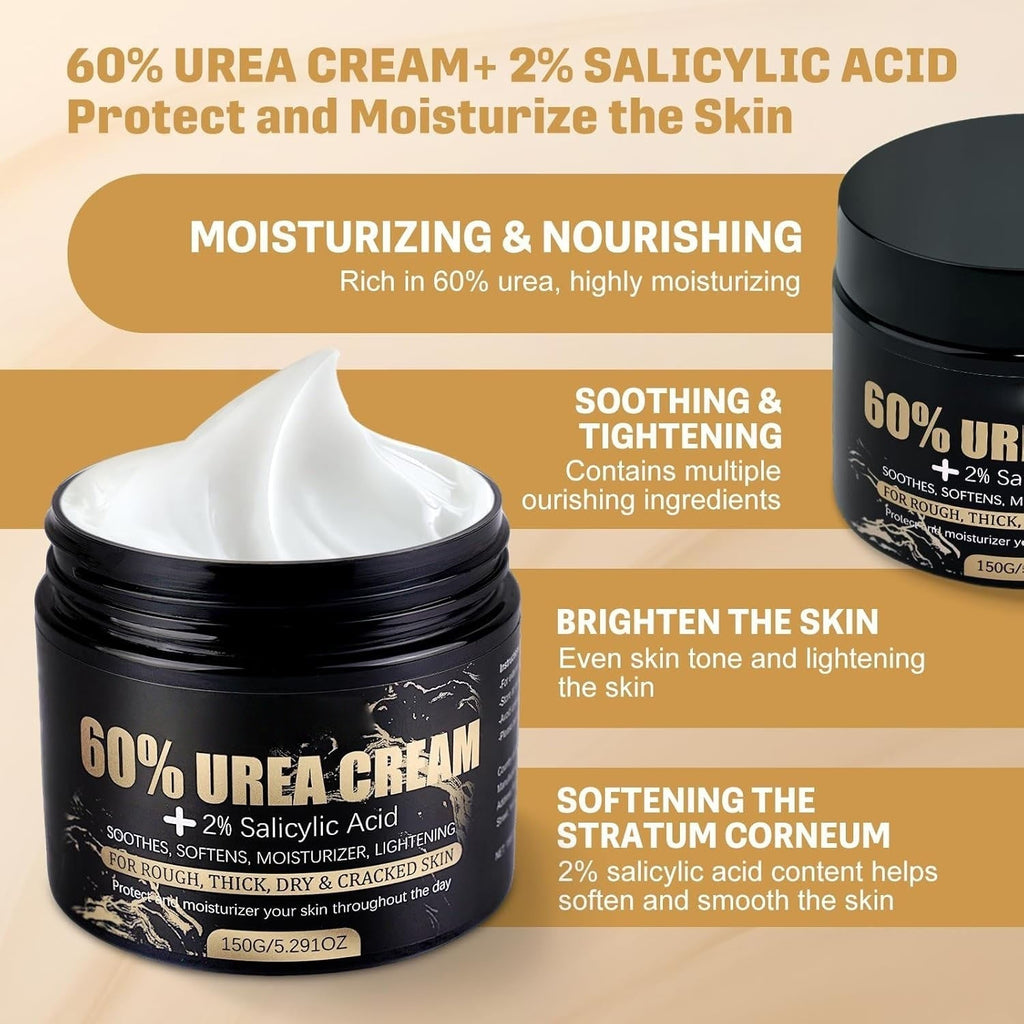 Urea 60% + Salicylic Acid 2% Cream for Dry, Rough Feet & Hands