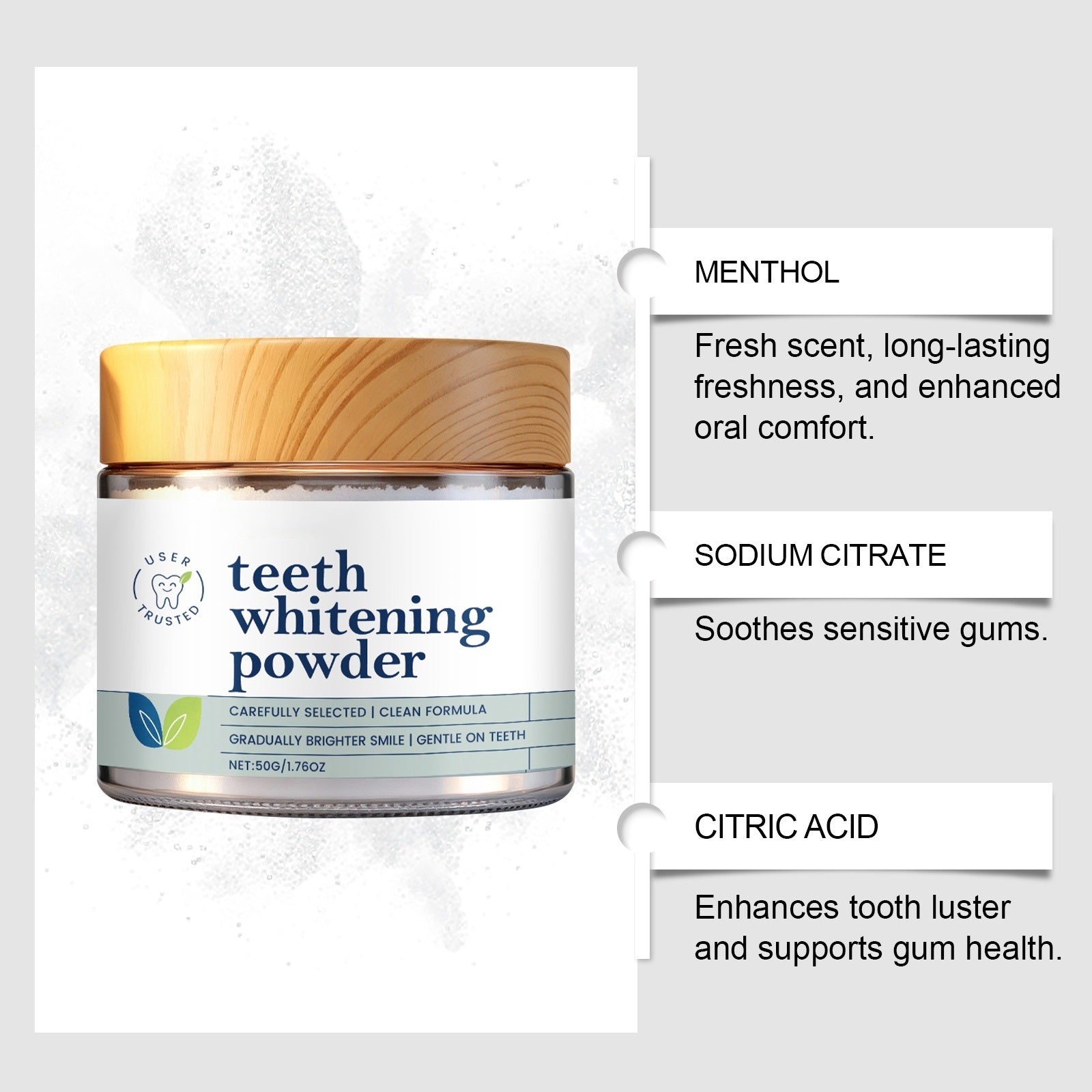 Hydroxyapatite Mint Tooth Powder for Daily Oral Care, 50g