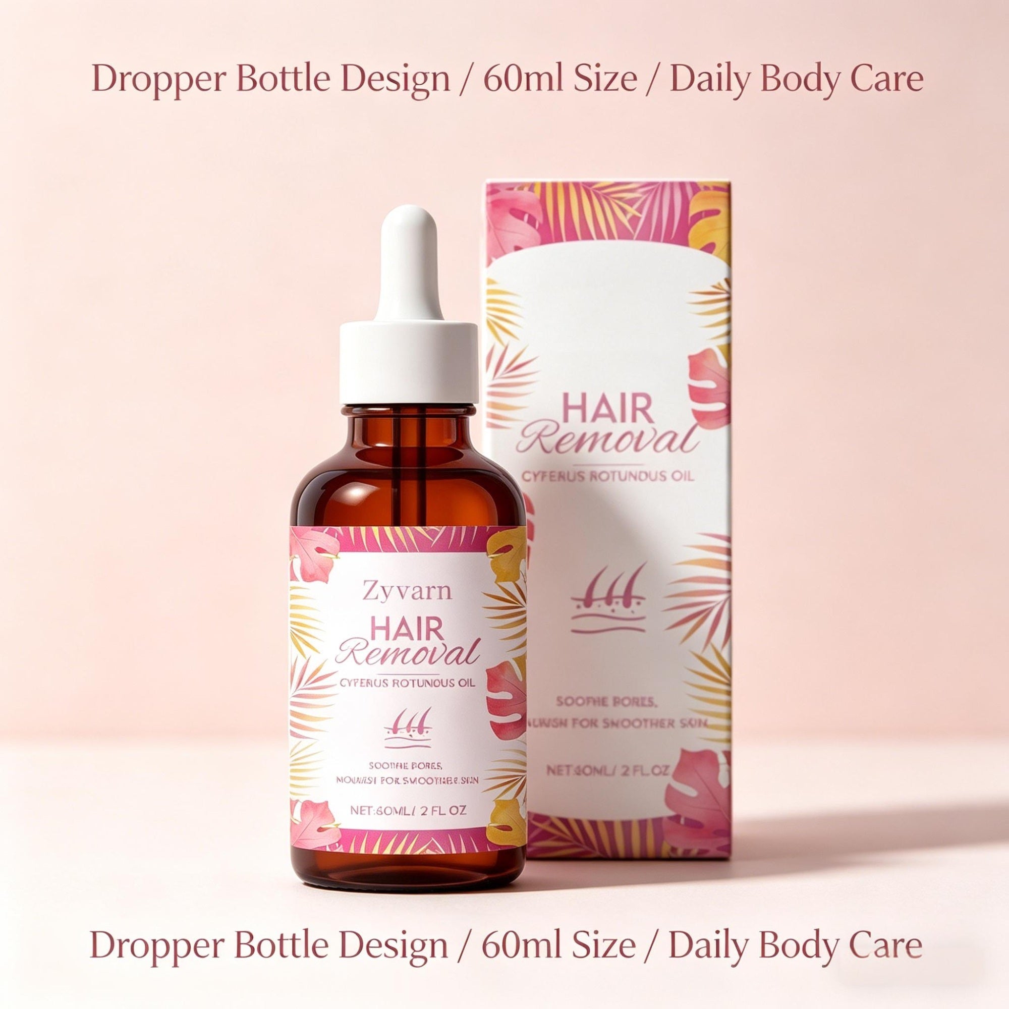 Cyperus Rotundus Hair Removal Oil for Post-Wax Smooth Skin Care, 60ml