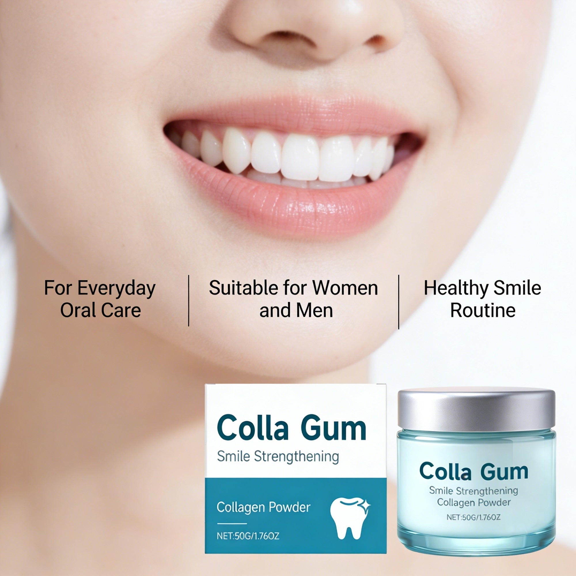 Colla Gum Collagen Tooth Powder for Daily Smile Care and Fresh Breath