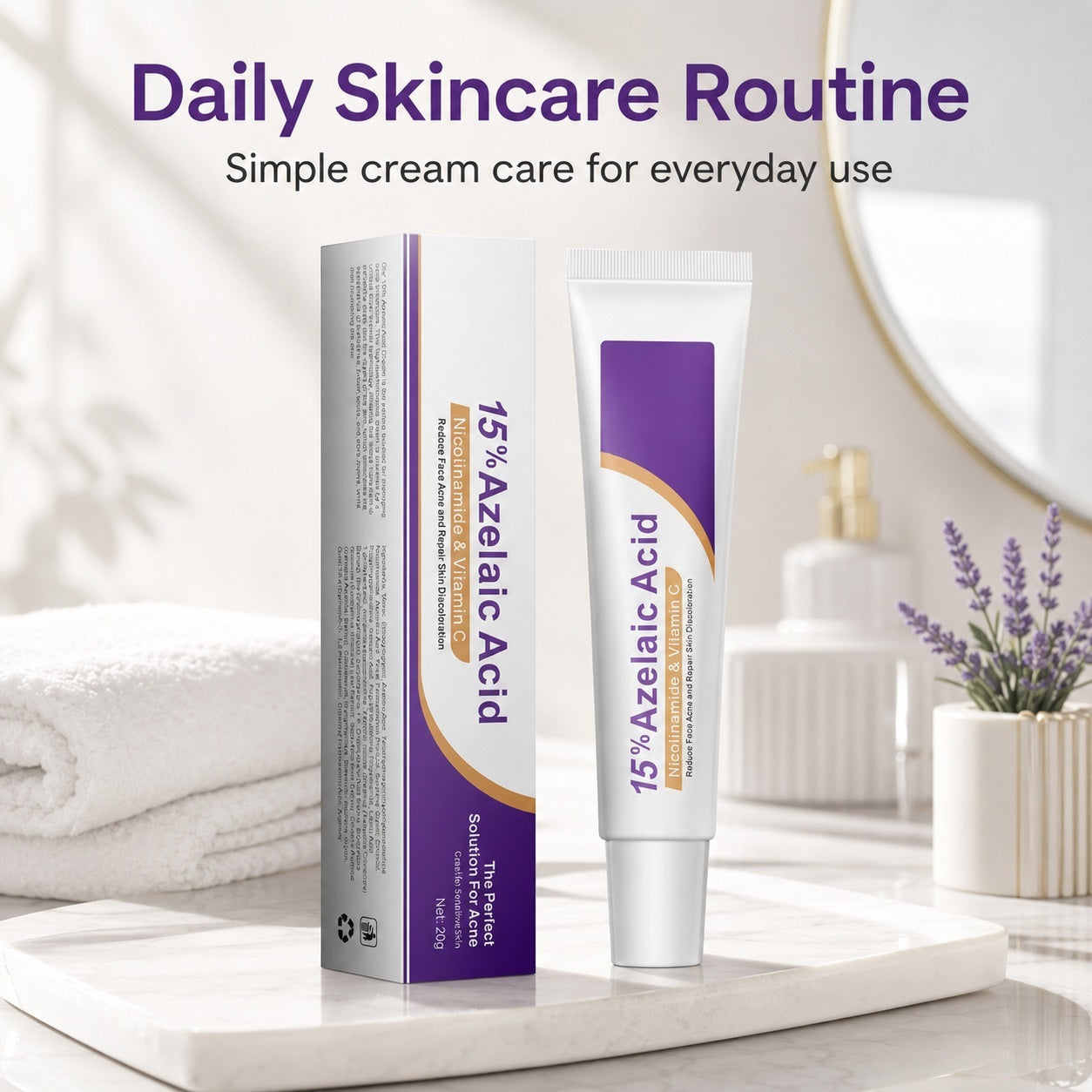 15% Azelaic Acid Cream with Nicotinamide & Vitamin C for Blemish Marks, 20g