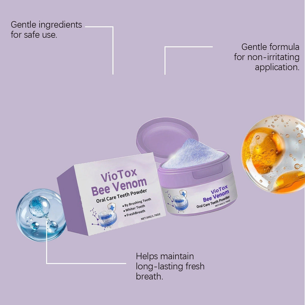Bee Venom Nano Hydroxyapatite Tooth Powder, Fluoride-Free Mint Oral Care, 50g