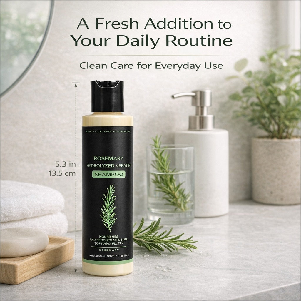 Rosemary Keratin Shampoo 100ml for Soft, Full-Looking Hair