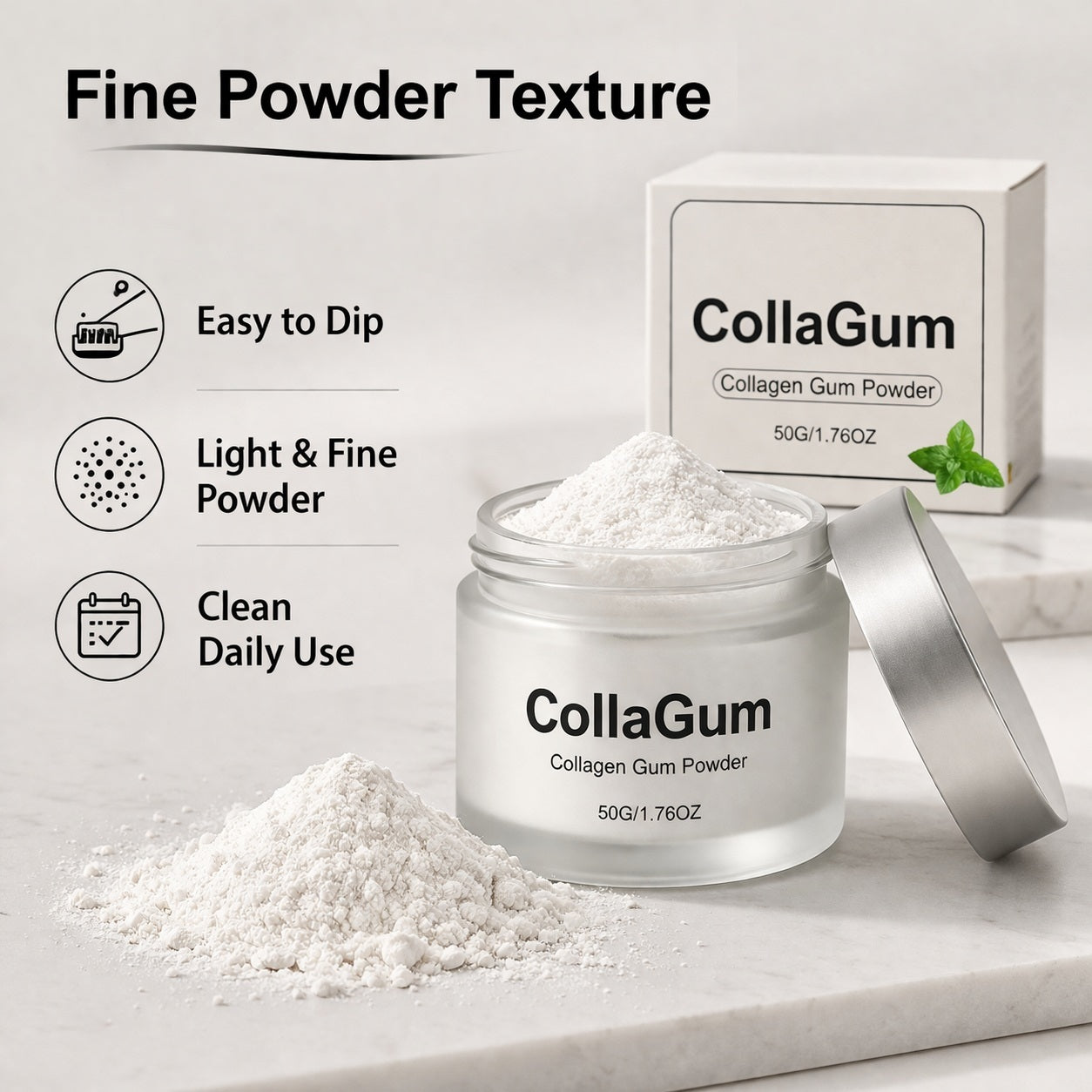 CollaGum Collagen Tooth Powder for Daily Oral Care, 50g