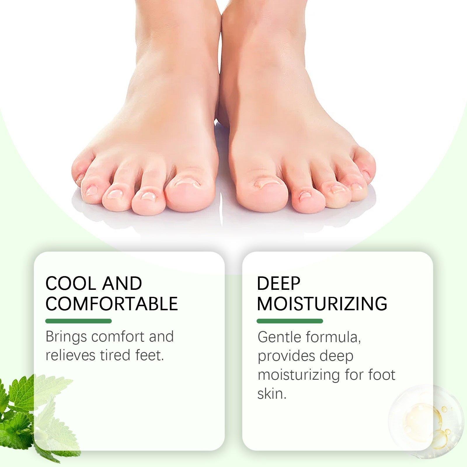 Peppermint Foot Cream with Cocoa Butter & Shea for Dry Rough Feet, 4 oz