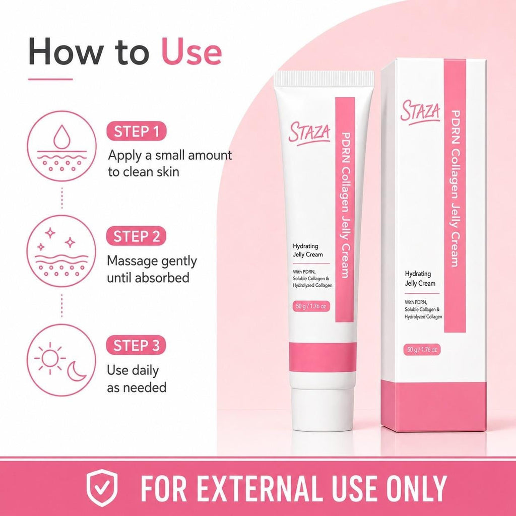 STAZA PDRN Collagen Jelly Cream, Hydrating Facial Moisturizer with Soluble and Hydrolyzed , Lightweight Daily Skin Care, 50 g / 1.76 oz