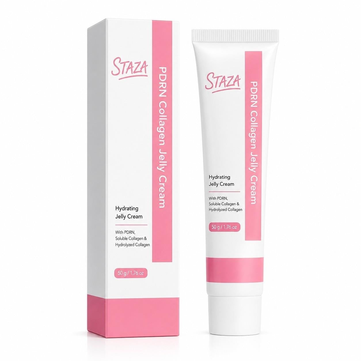 STAZA PDRN Collagen Jelly Cream, Hydrating Facial Moisturizer with Soluble and Hydrolyzed , Lightweight Daily Skin Care, 50 g / 1.76 oz
