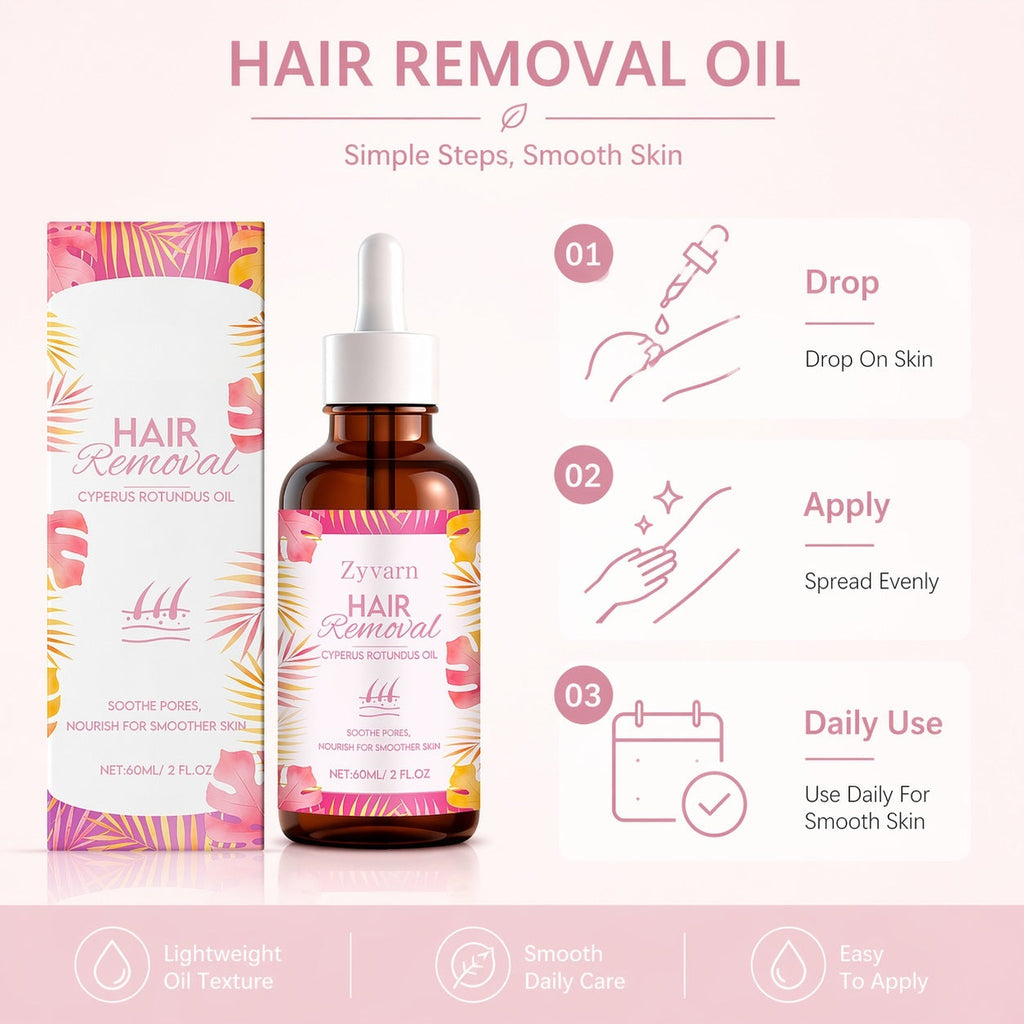 Cyperus Rotundus Hair Removal Oil for Post-Wax Smooth Skin Care, 60ml