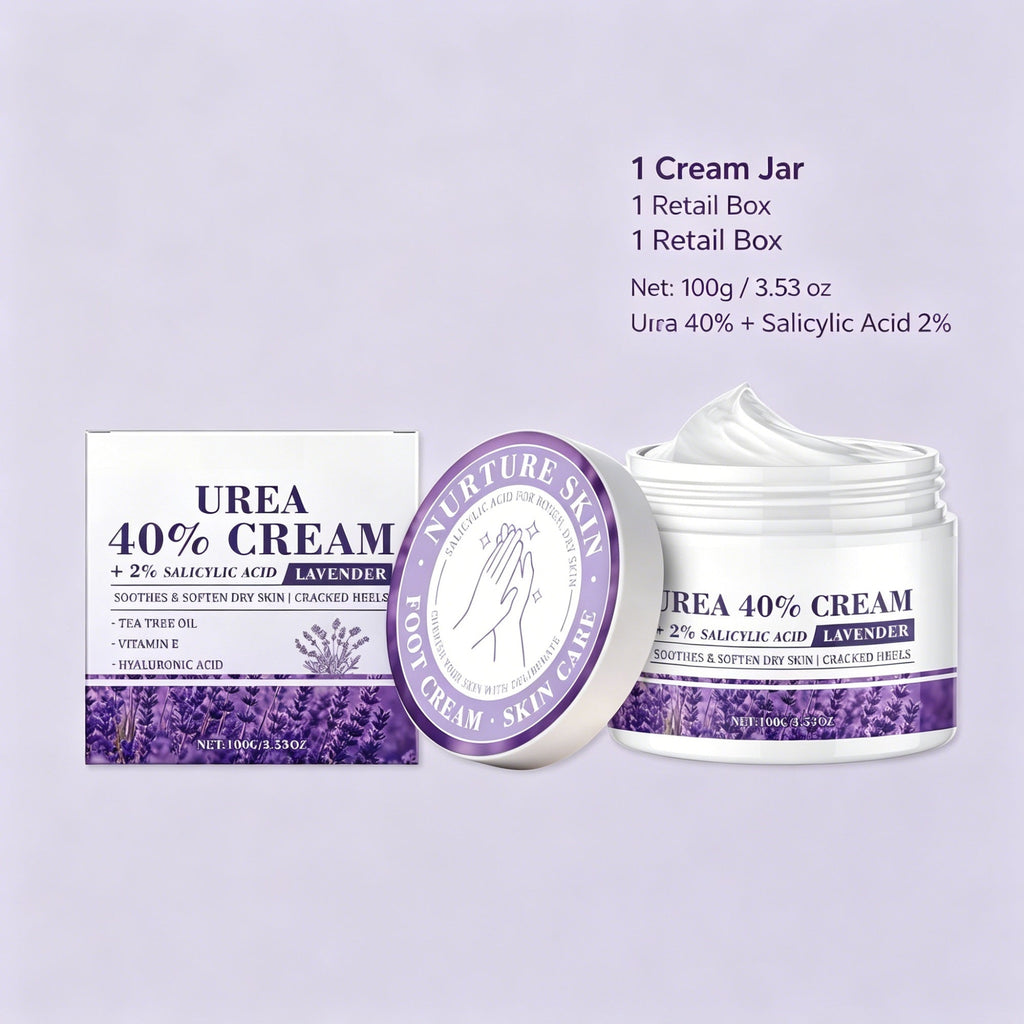 40% Urea Lavender Foot Cream with 2% Salicylic Acid for Dry Rough Heels, 100g