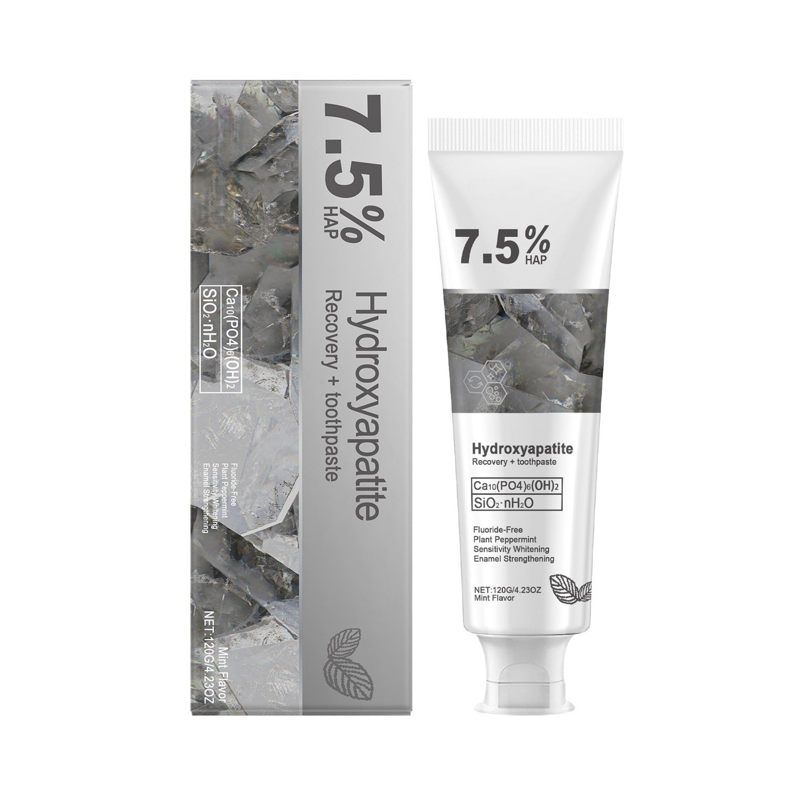 7.5% Hydroxyapatite Fluoride-Free Toothpaste for Enamel Care, Mint Flavor, 120g